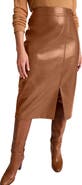 Jessica London Faux Leather Croc Wrap Skirt