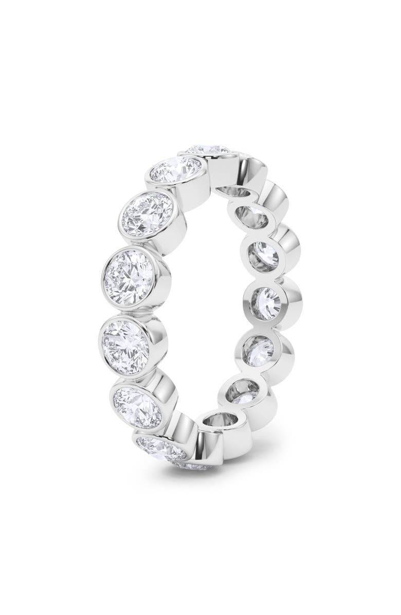HauteCarat Round Cut Lab Created Diamond Eternity Ring, Alternate, color, 18K White Gold