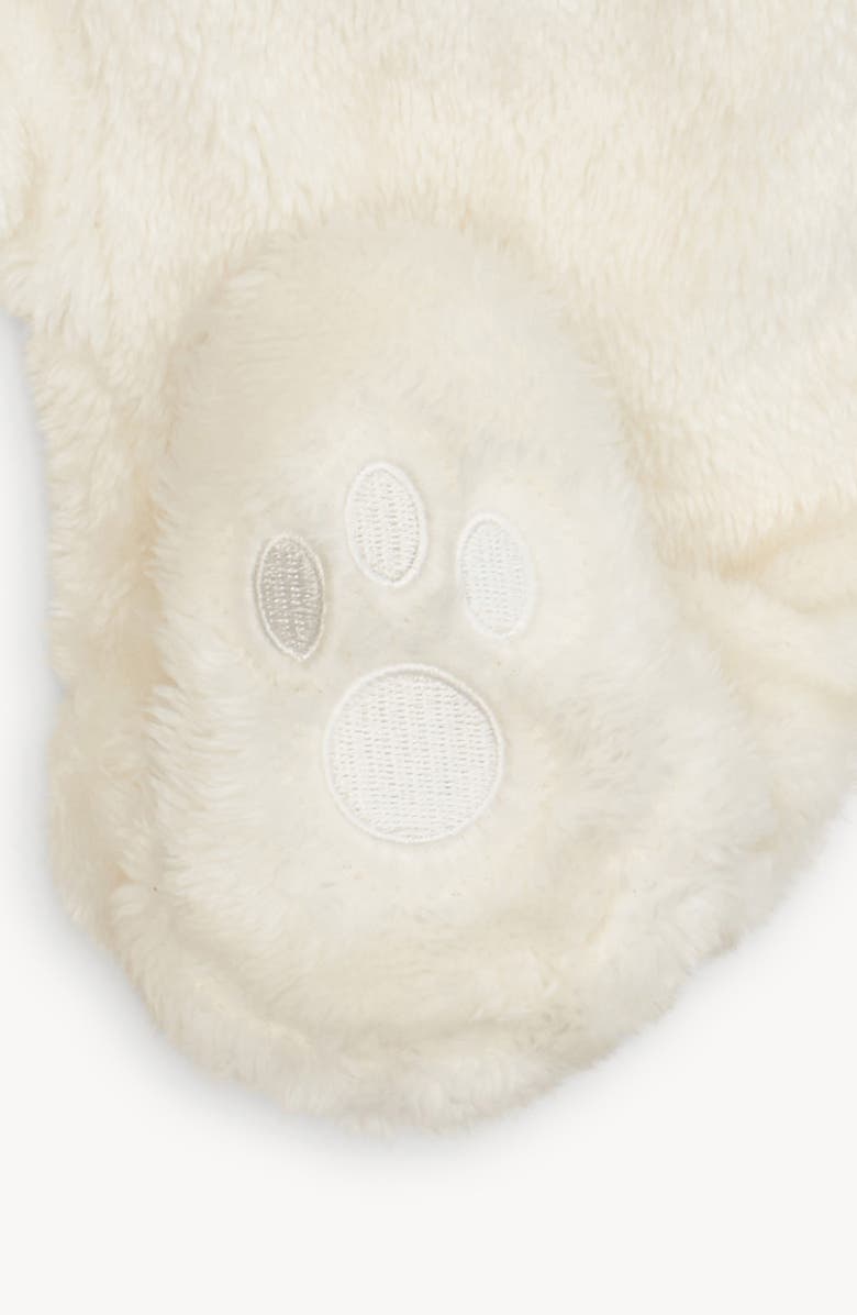 Magnetic Me Minky Faux Fur Bear Hooded Footie Suit, Alternate, color, White