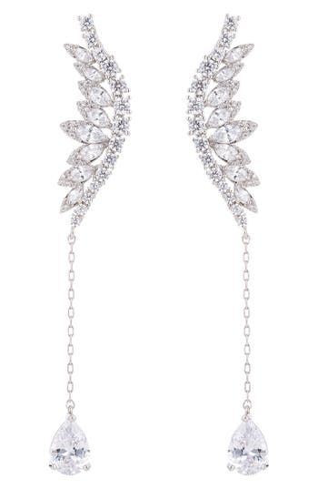 Eye Candy Los Angeles Mystical Cubic Zirconia Drop Earrings In Silver