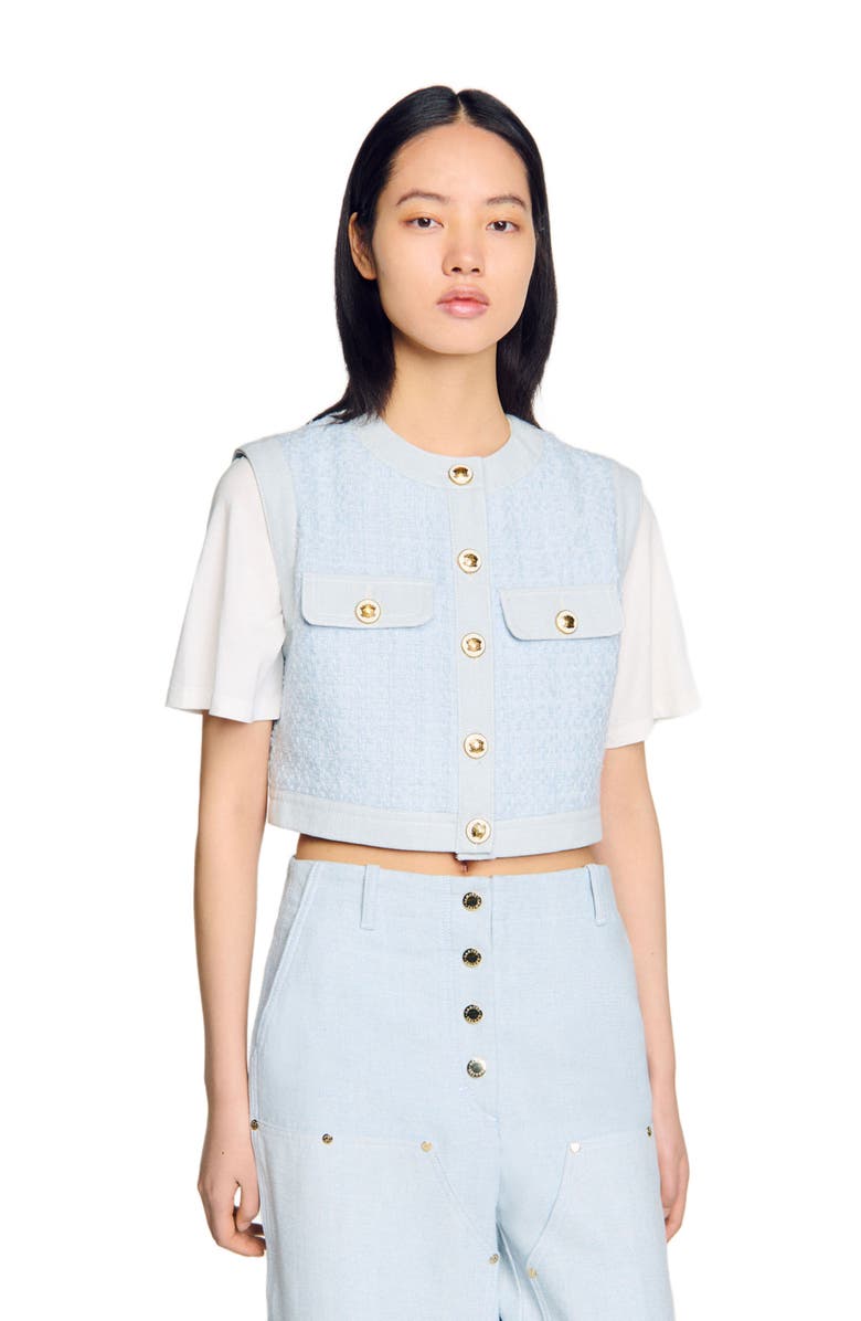 SANDRO Decorative tweed jacket, Alternate, color, 