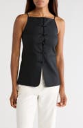 Rebecca Taylor Beatrice Sleeveless Linen Blend Top