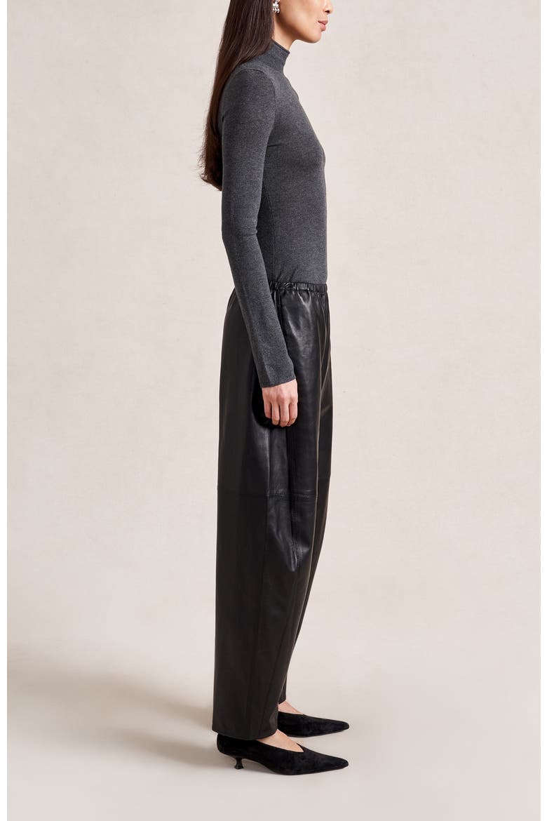 Leather Barrel Colby Pant, Alternate, color, Black