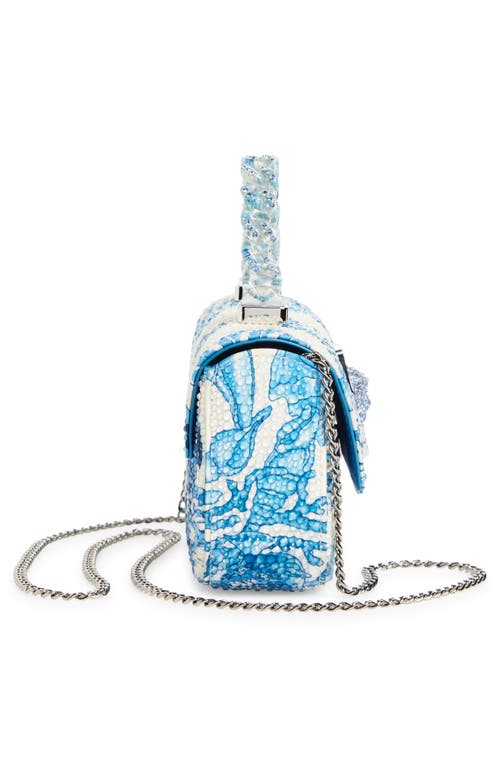 Versace Mini La Medusa Underwater Barocco Satin Top Handle Bag In Multi