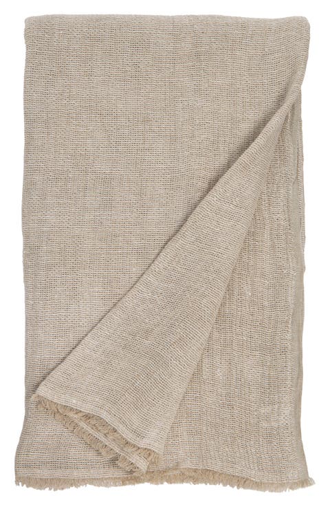 River Oversize Linen Throw Blanket