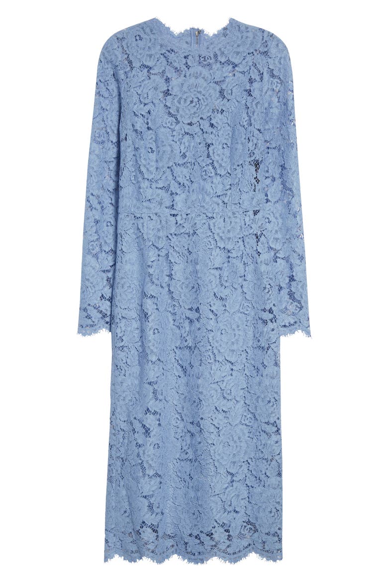 Long Sleeve Cordonetto Lace Sheath Dress, Alternate, color, F3981 GLICINE VIOLA CHIARI