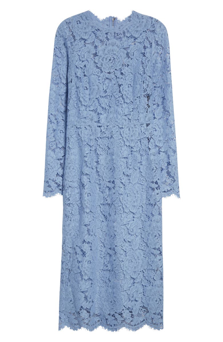 Dolce&Gabbana Long Sleeve Cordonetto Lace Sheath Dress, Alternate, color, F3981 Glicine Viola Chiari