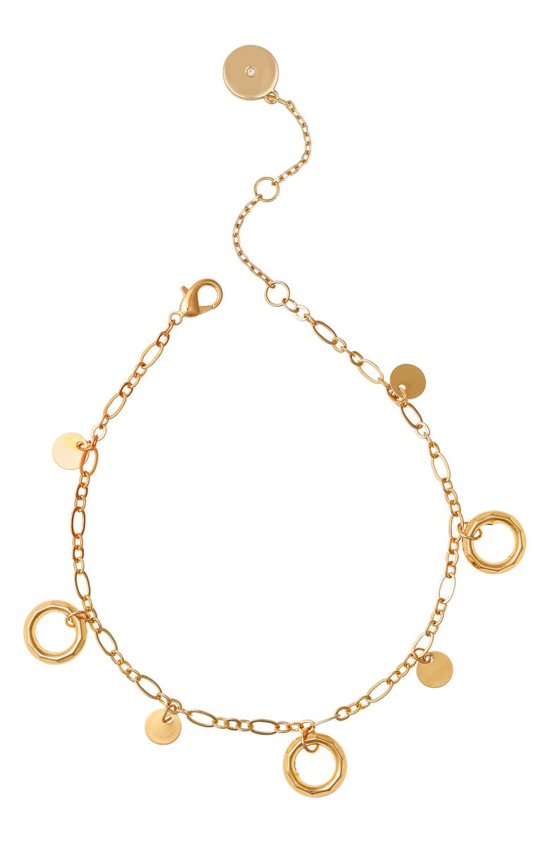 Vince Camuto Ring & Circle Charm Anklet, Main, color, 