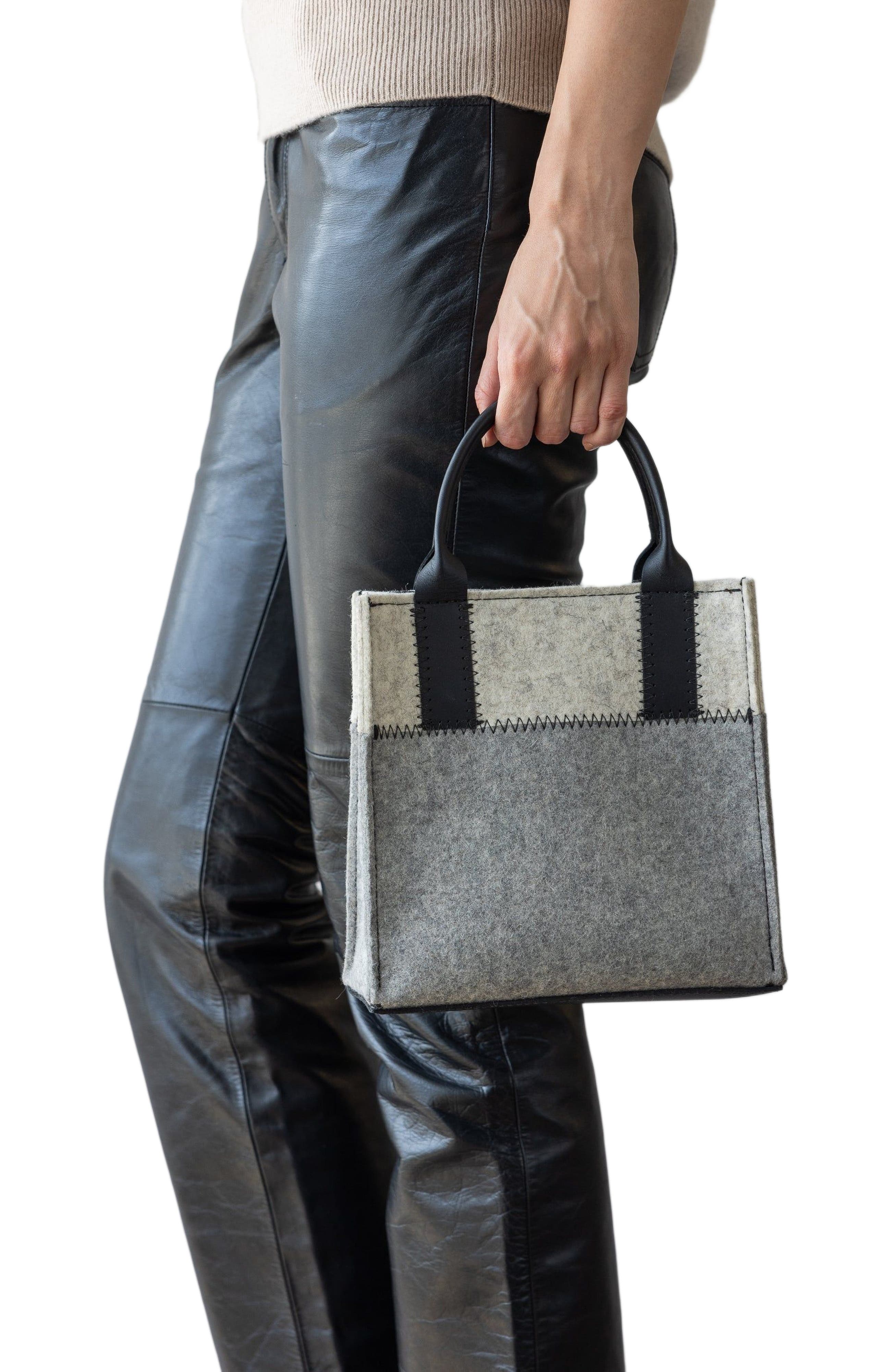 Jaunt Merino Wool Mini Tote, Alternate, color, Granite  / Black
