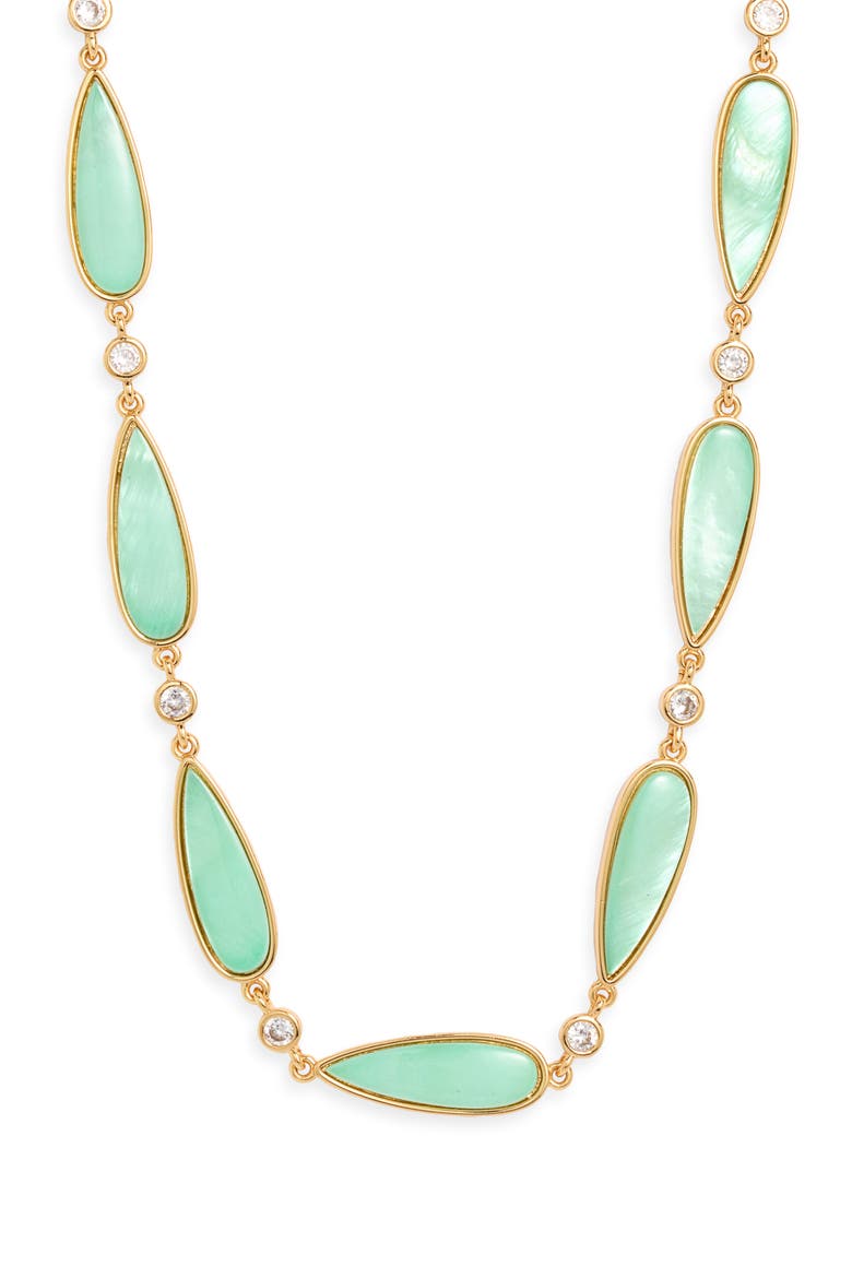 Oahu Cubic Zirconia Necklace, Main, color, AQUA