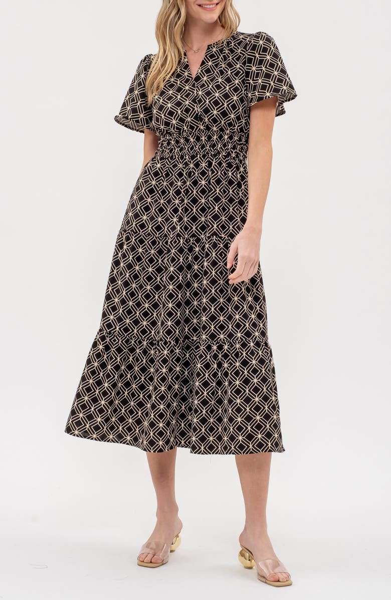 Arike resort midi dress- geo print