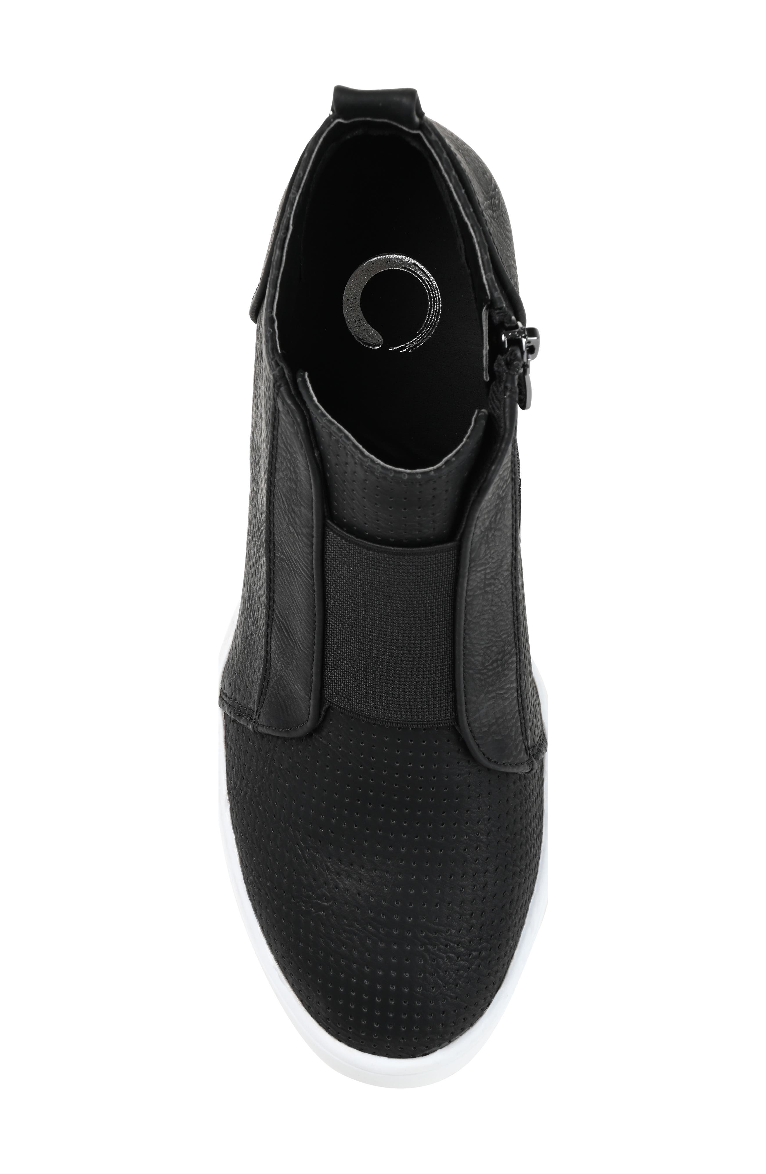 Journee Collection JOURNEE Clara Wedge Sneaker, Alternate, color, Black