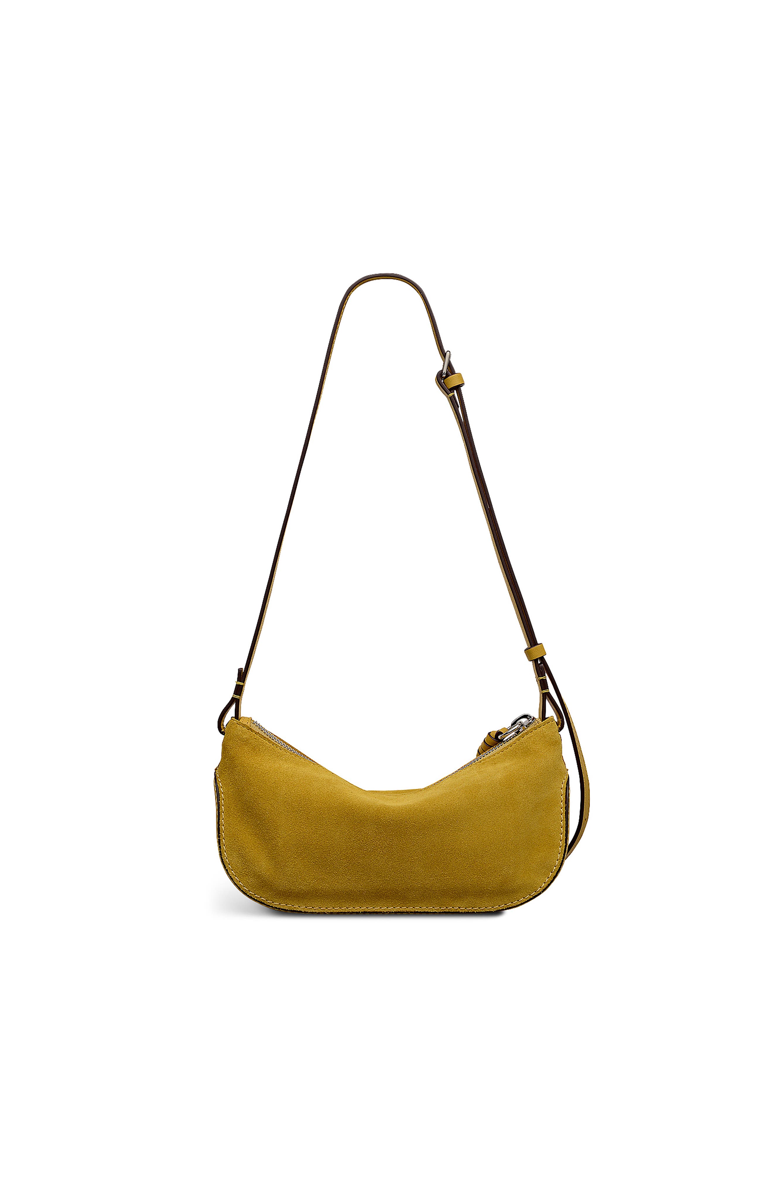 Radley The Iris - Suede Small Ziptop Crossbody Bag, Alternate, color, Ochre