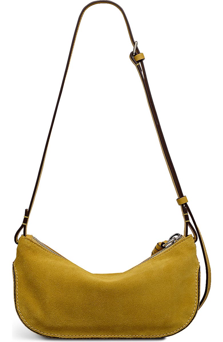 Radley The Iris - Suede Small Ziptop Crossbody Bag, Alternate, color, Ochre