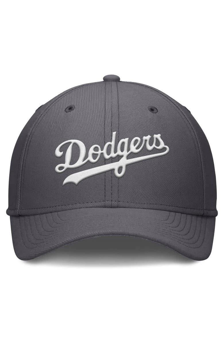 Nike Men's Nike  Gray Los Angeles Dodgers Swoosh Performance Flex Hat, Alternate, color, 