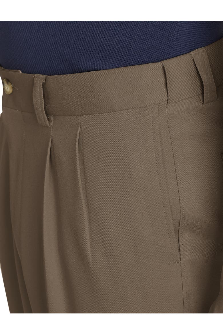 Waist-Relaxer Pleated Microfiber Pants, Alternate, color, DARK TAUPE