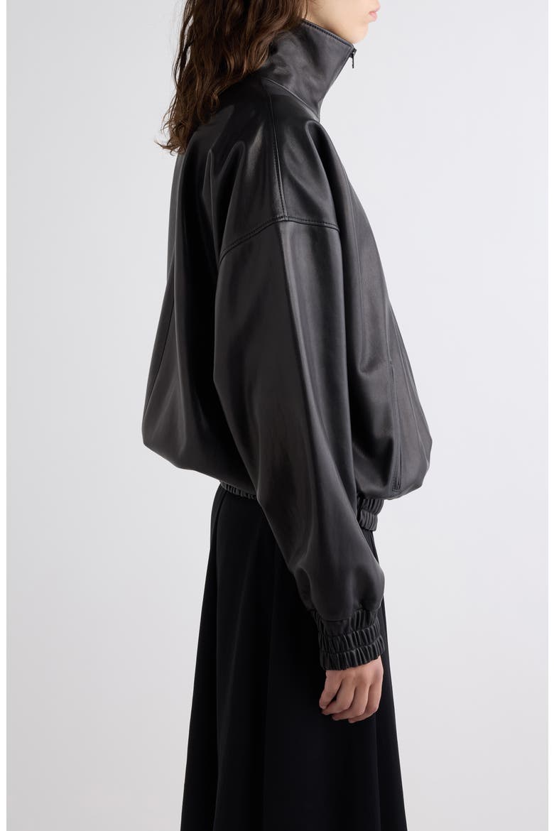 Lambskin Leather Blouson Jacket, Alternate, color, DARK BROWN