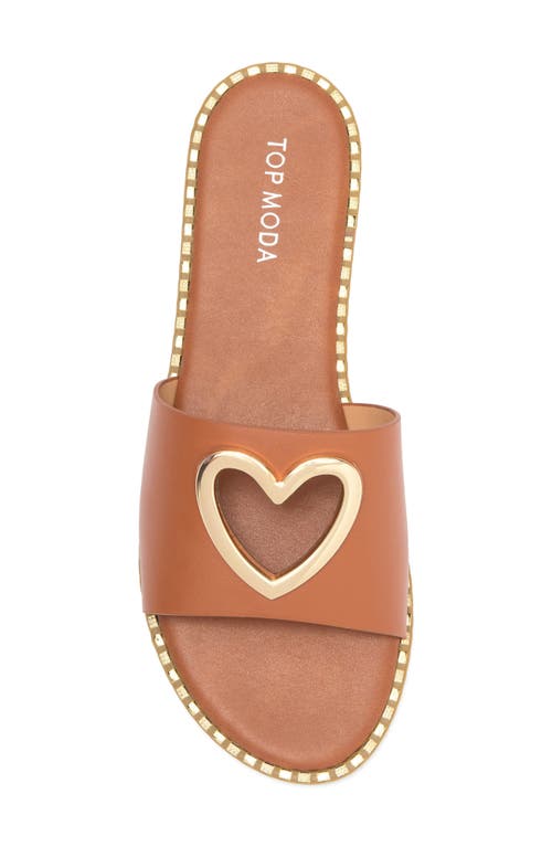 Top Guy Shoes Teresa Slide Sandal In Tan Pu