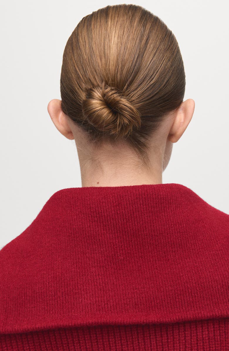 MANGO Rizin Rib Half Zip Sweater, Alternate, color, Maroon