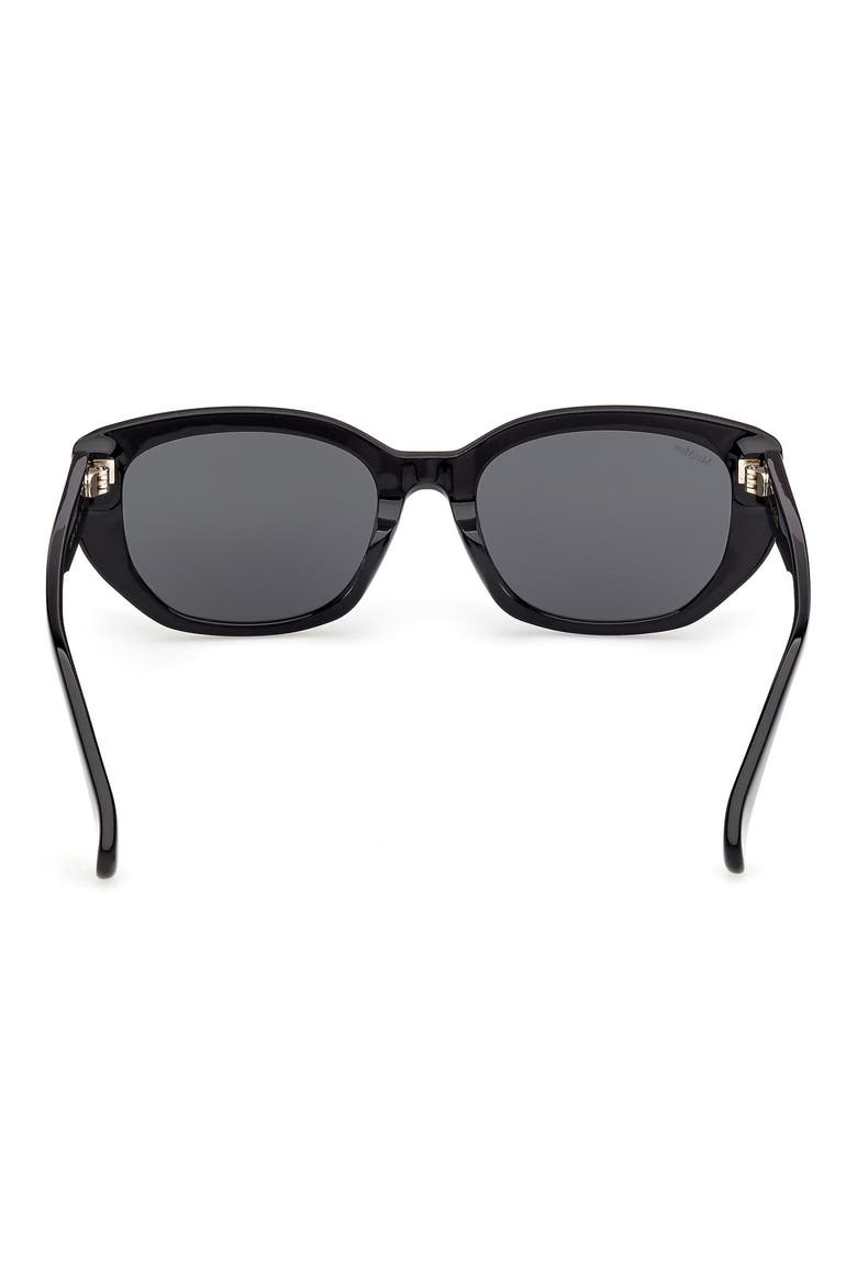 54mm Oval Sunglasses, Alternate, color, SHINY BLACK / SMOKE