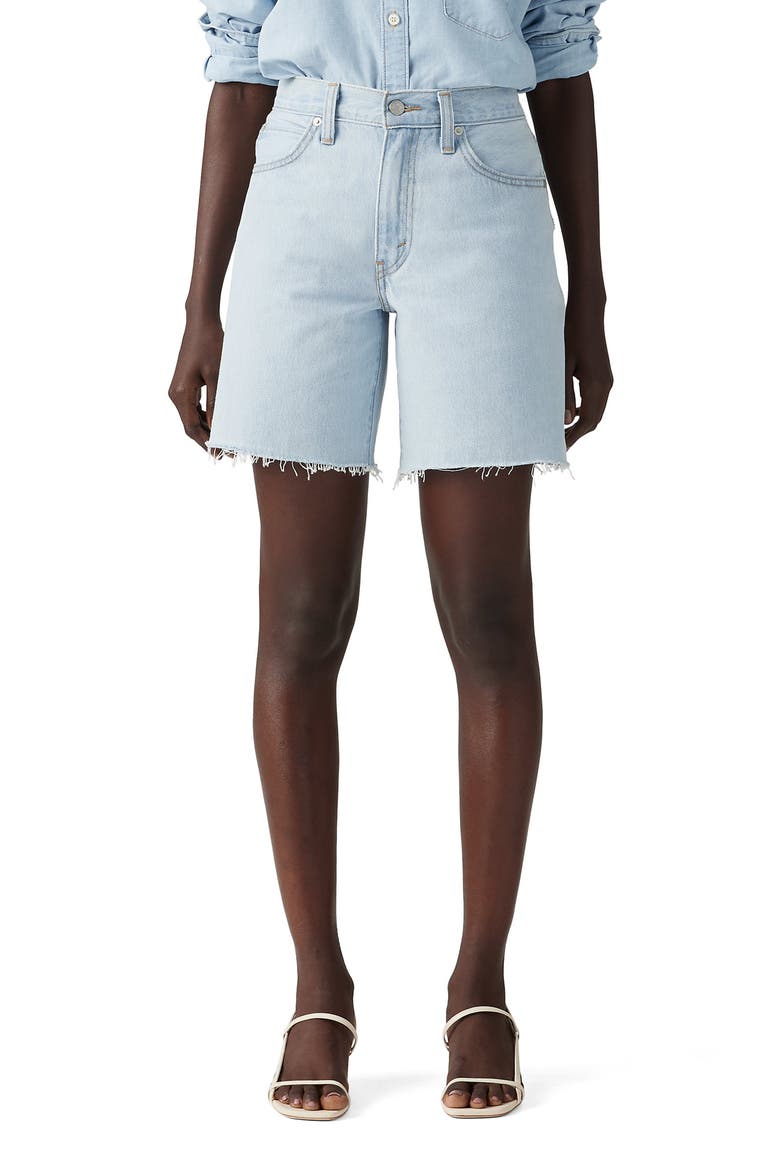 '94 Baggy Denim Shorts, Main, color, MISTER TWISTER CUT HEM