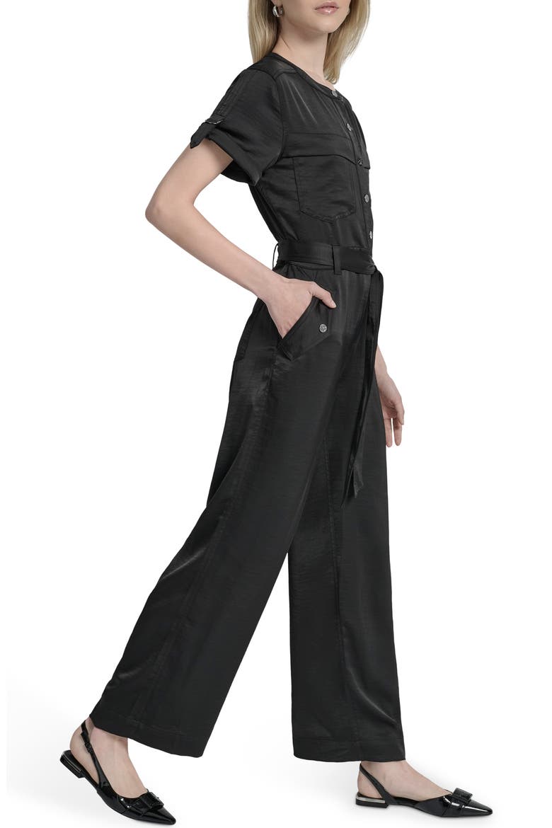 Twill Utility Jumpsuit, Alternate, color, BLACK