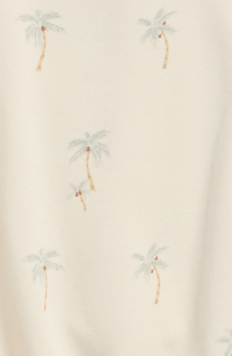 Rylee + Cru Palm Print Cotton Blend Fleece Sweatshirt, Alternate, color, Natural