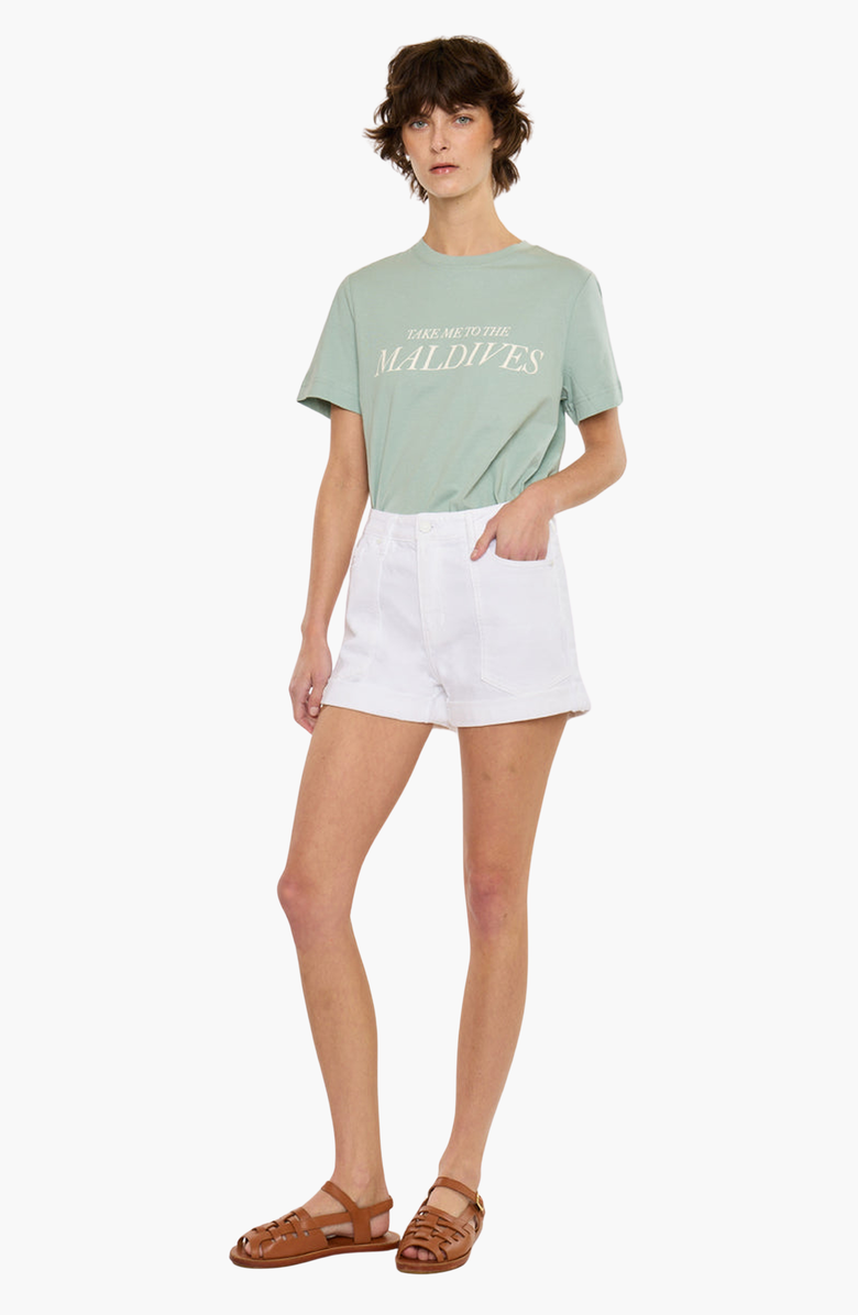 KanCan Clara High Rise Mom Cargo Shorts, Alternate, color, White