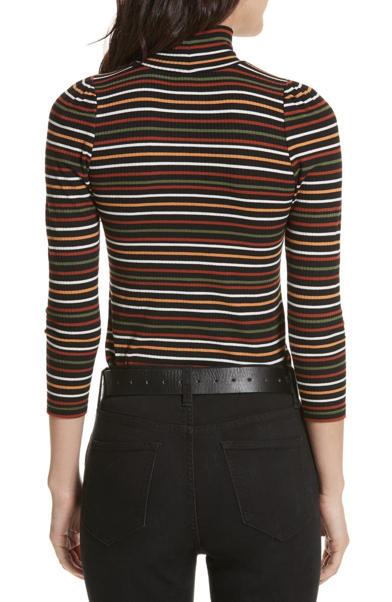 Free People I'm Cute Stripe Turtleneck Sweater, Alternate, color,