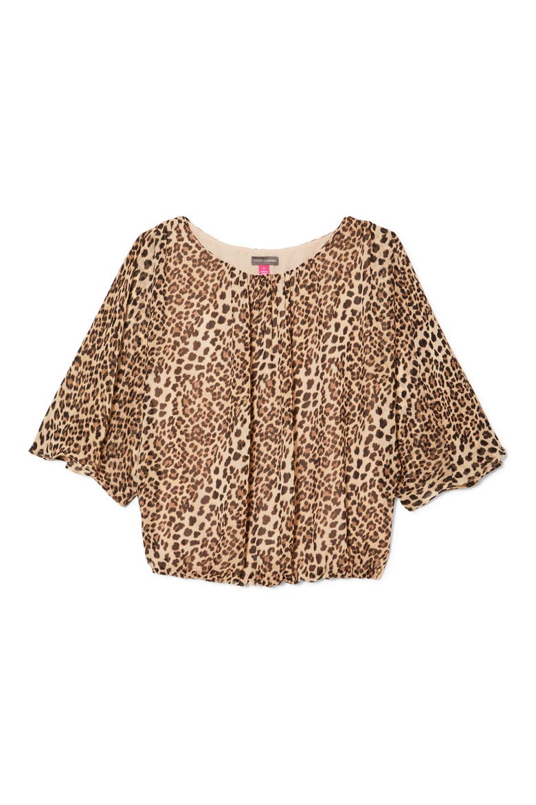 Leopard Print Blouse, Alternate, color, 060-RICH BLACK