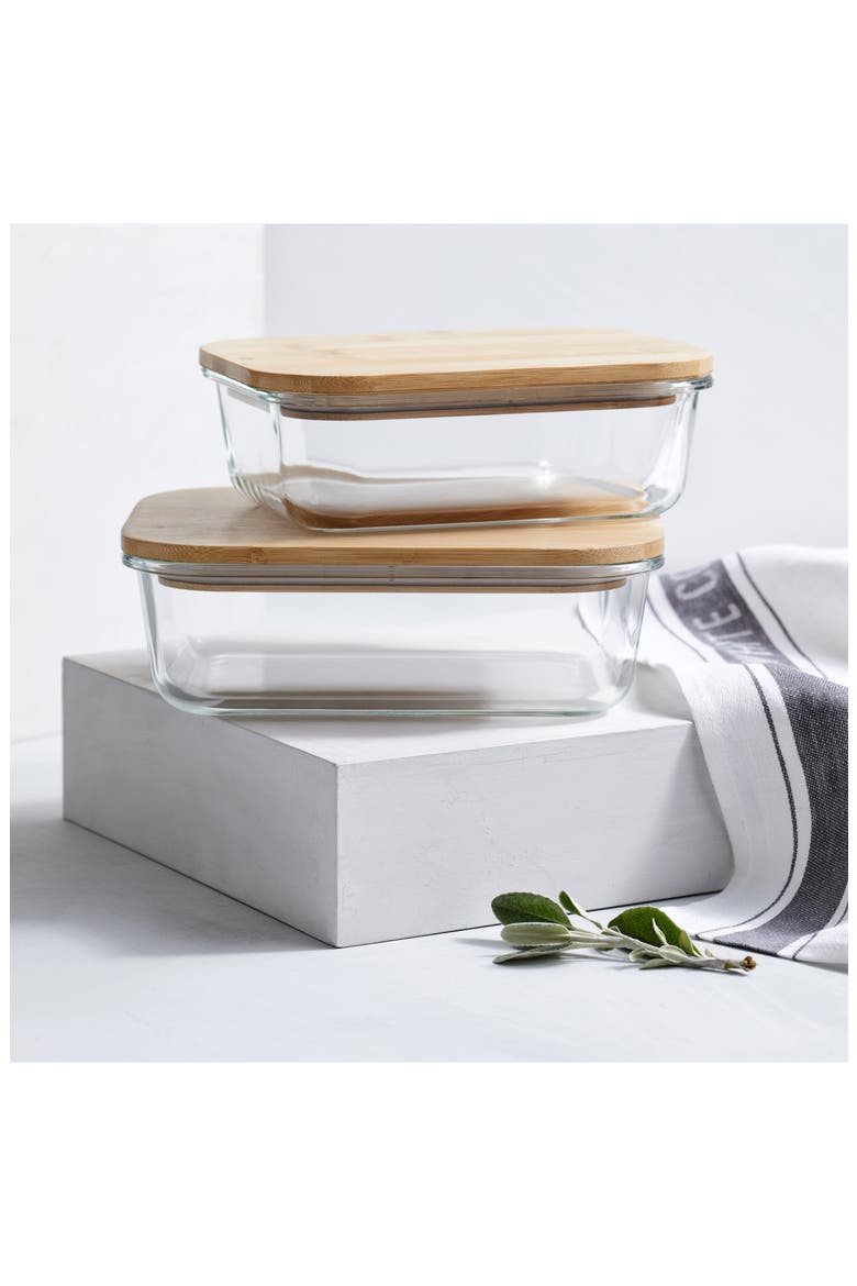 Medium Glass Food Storage Container, Alternate, color, CLEAR