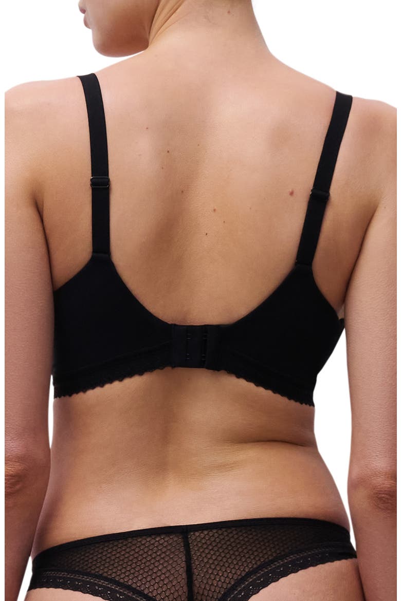 Romance Underwire Plunge Contour Bra, Alternate, color, BLACK