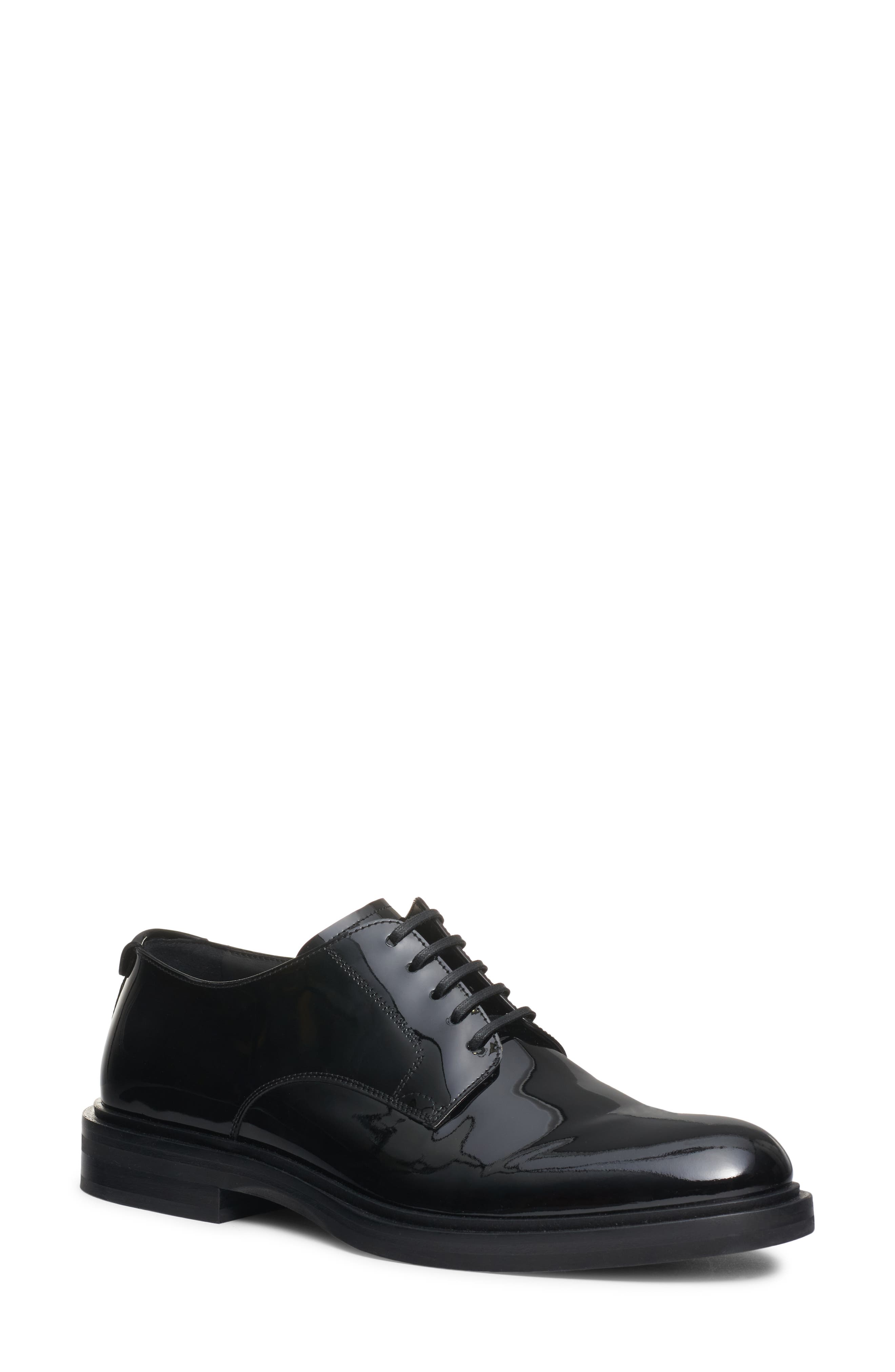 Dolce&Gabbana Vernice Plain Toe Derby, Main, color, 80999 Nero