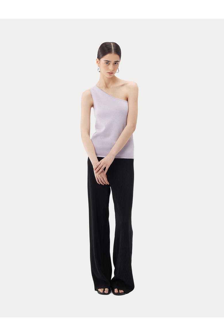 Cashmere Silk Sleeveless Asymmetric Top, Alternate, color, orchid tint