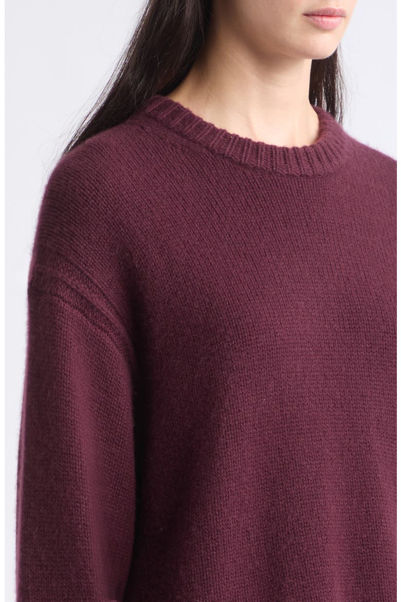 Cozy Cashmere Crewneck Sweater, Alternate, color, FIG