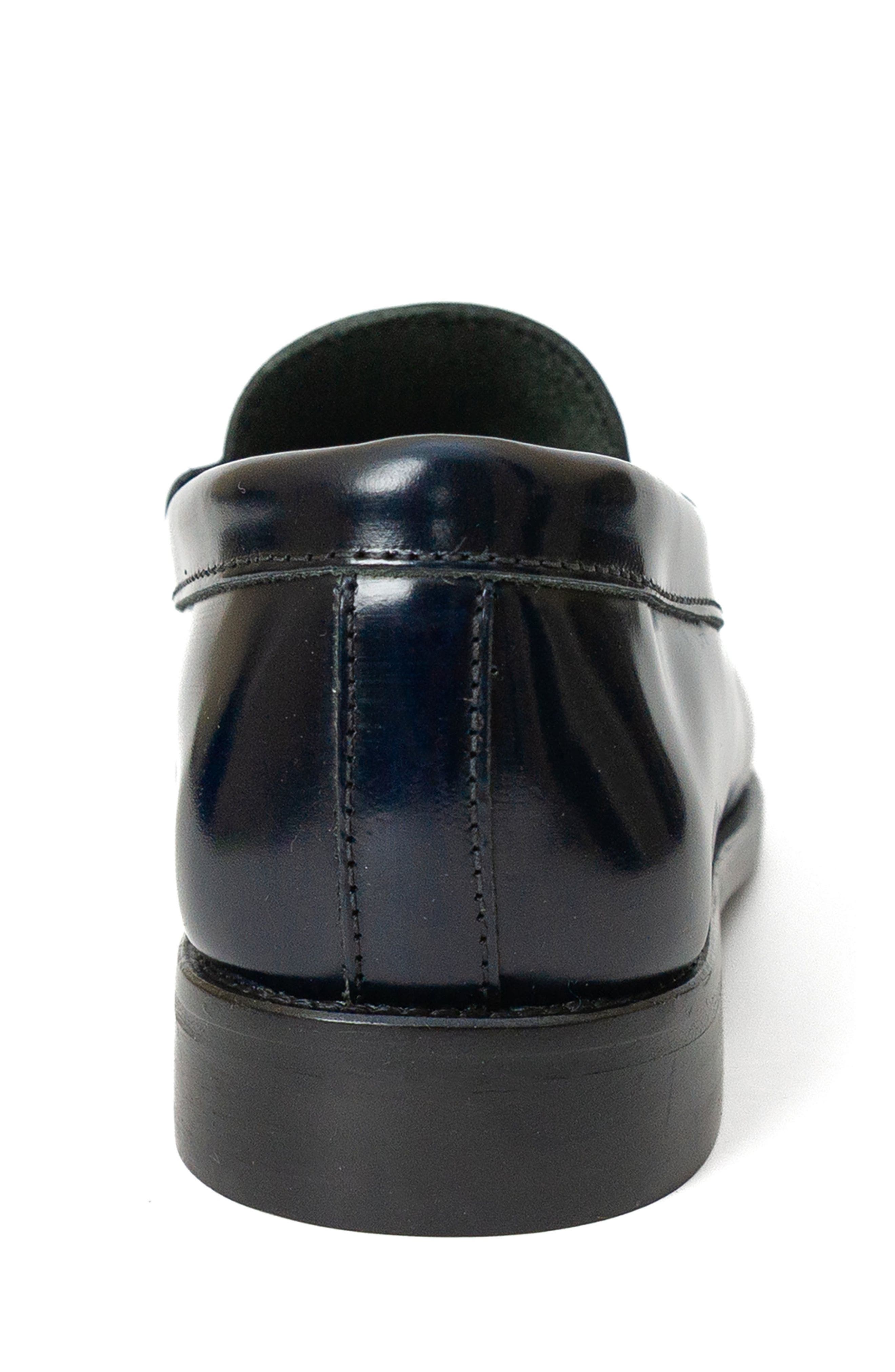 Menina Step Mila Leather Penny Loafer, Alternate, color, Navy