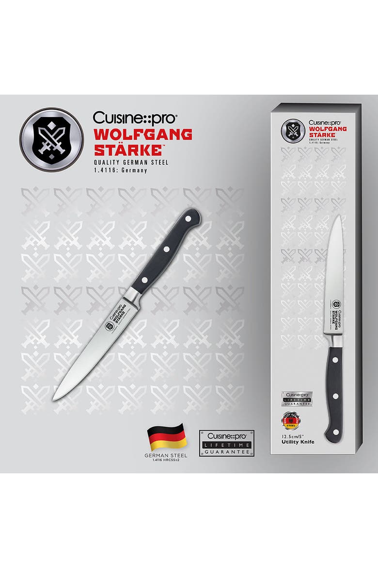 WOLFGANG STARKE 5" Utility Knife, Alternate, color, Black
