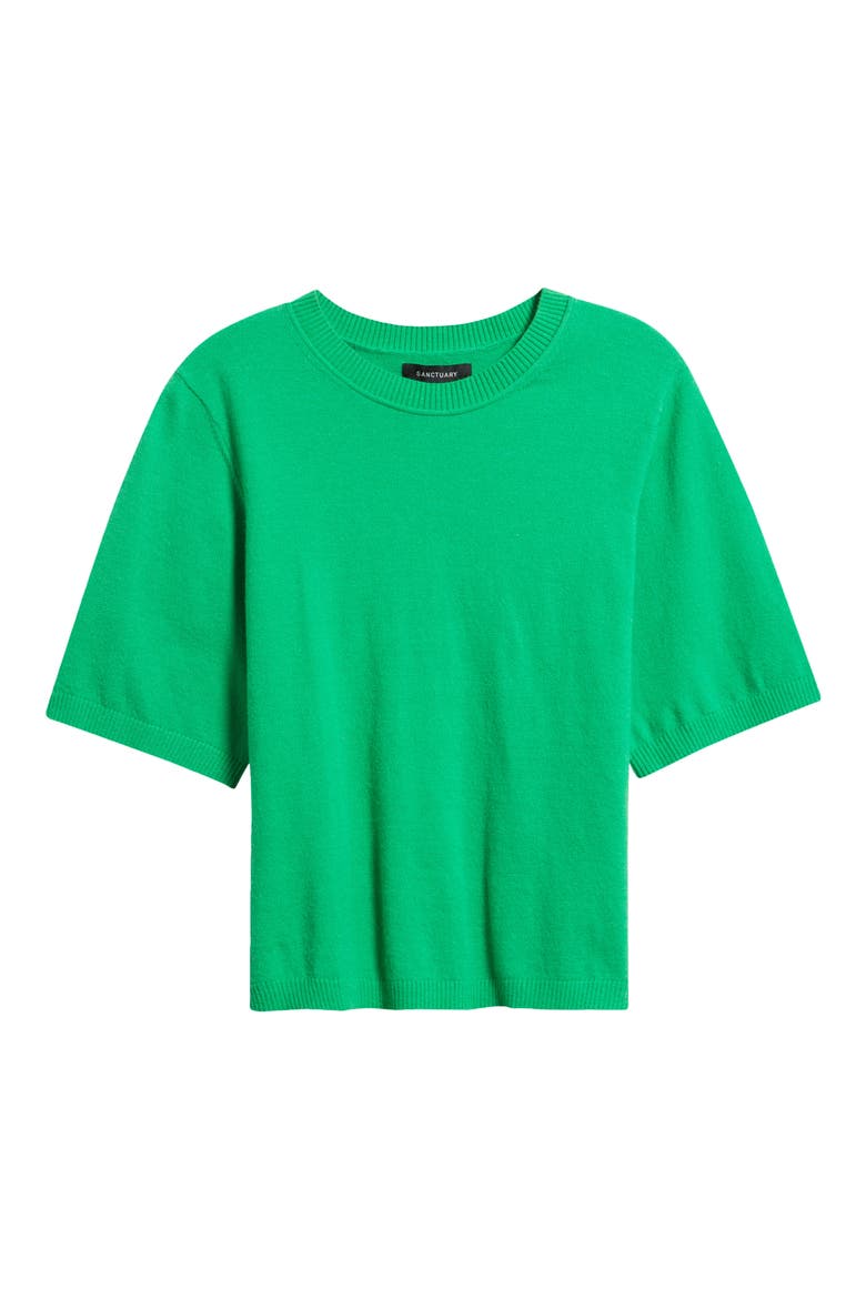 Perfect Tipped Short Sleeve Sweater, Alternate, color, POP GREEN