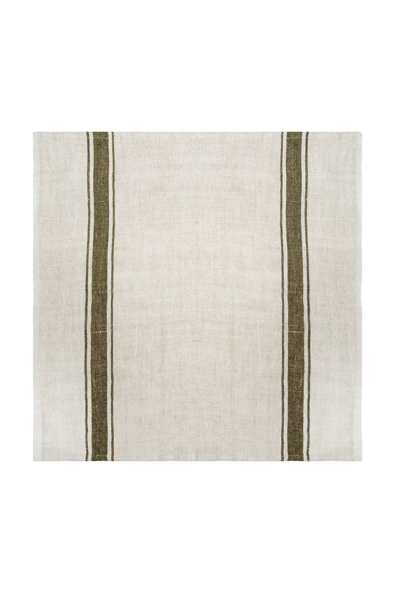 Marseille Napkins - Set of 4, Alternate, color, Olive Green, Natural 20" x 20"