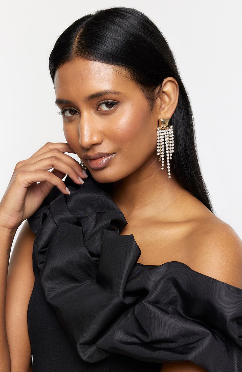 River Island Taffeta Ruffle One-Shoulder Top, Alternate, color,