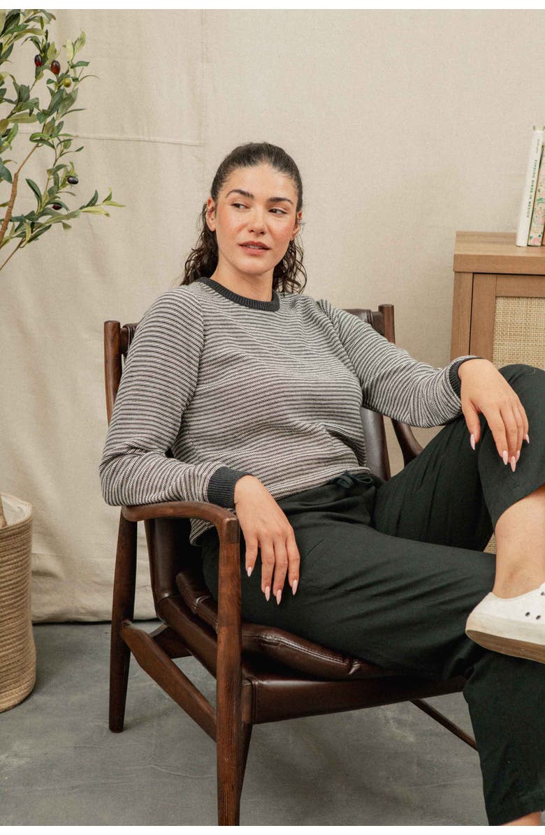 Bridge & Burn Ansel Sweater, Alternate, color, Charcoal Stripe