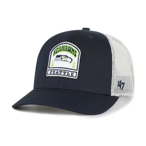Men's '47 College Navy Seattle Seahawks Headstone Trucker Adjustable Hat