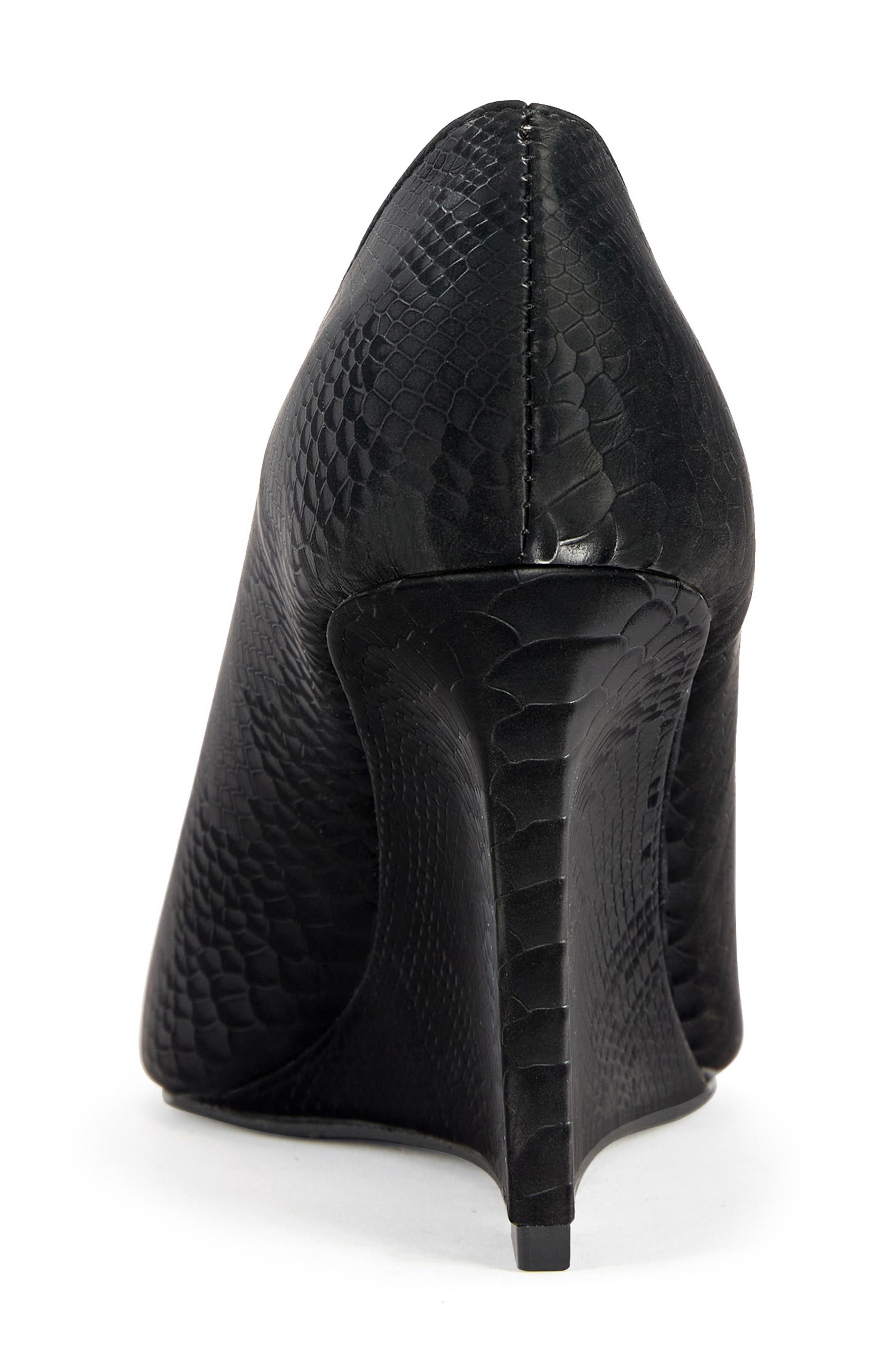 Nicoleta Snakeskin Embossed Wedge Pump, Alternate, color, BLACKMULTI