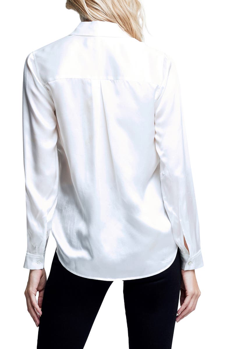 L'AGENCE Tyler Silk Blouse, Alternate, color, Ivory