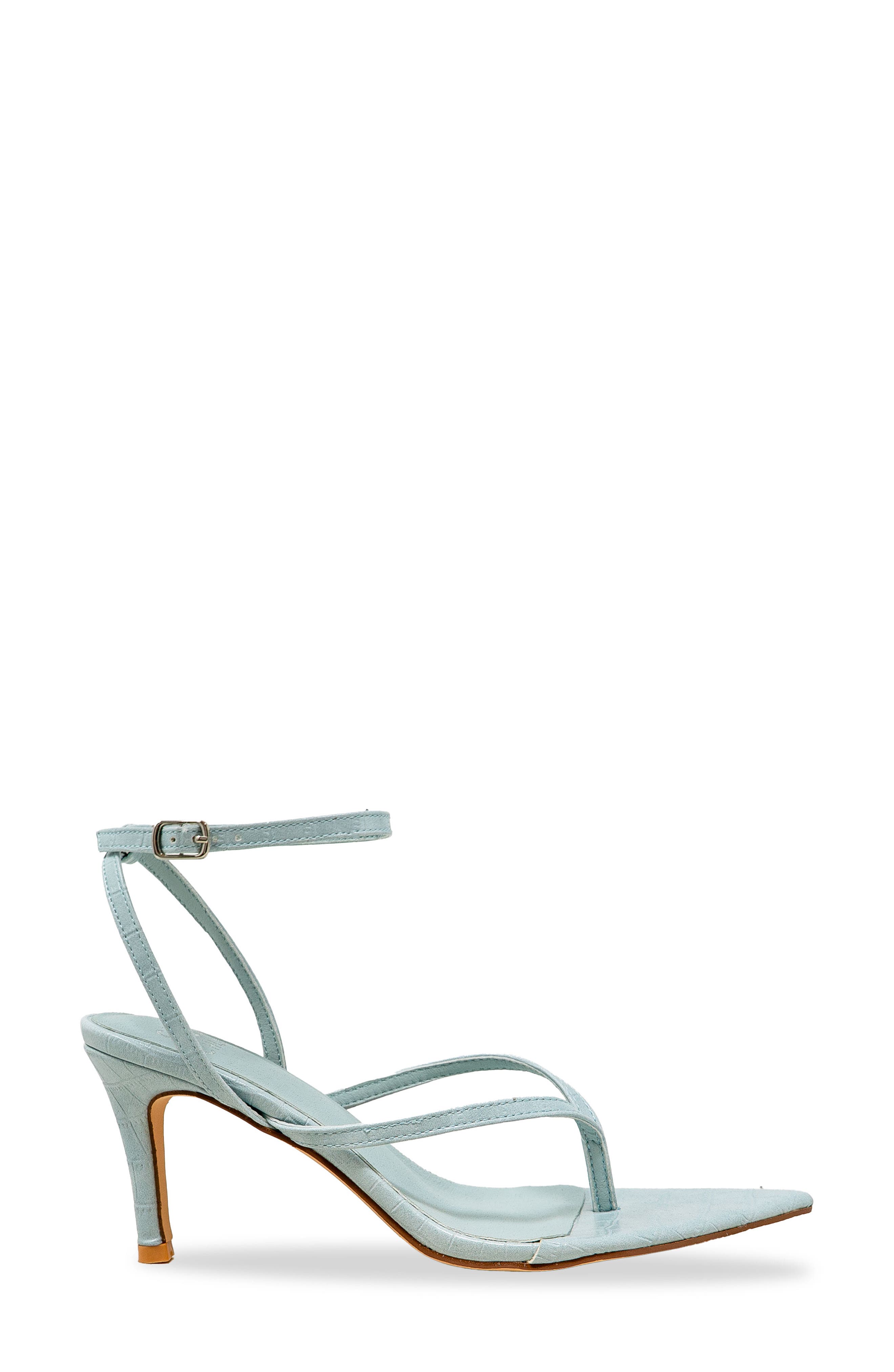 Strappy Post Toe Sandal, Alternate, color, BLUE CROC