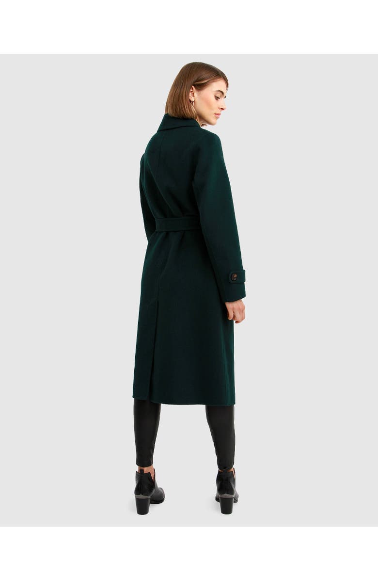 Belle & Bloom Front Runner Belted Coat, Alternate, color, Dark Green