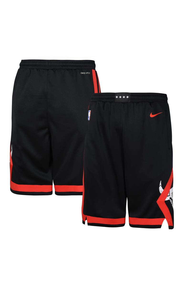 Nike Youth Nike Black Chicago Bulls 2023/24 City Edition Swingman Performance Shorts, Main, color,