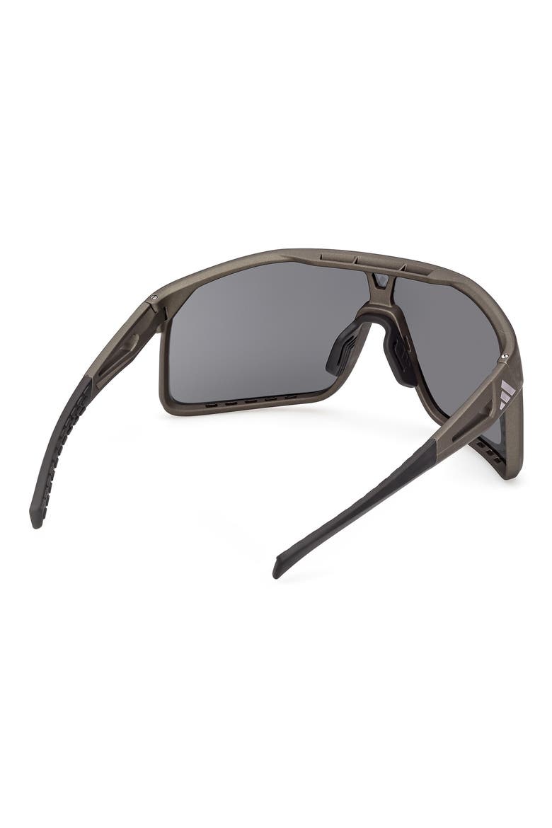 Mirrored Shield Sunglasses, Alternate, color, DARK GREEN / SMOKE MIRROR