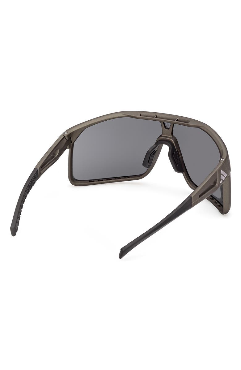 adidas Mirrored Shield Sunglasses, Alternate, color, Dark Green / Smoke Mirror