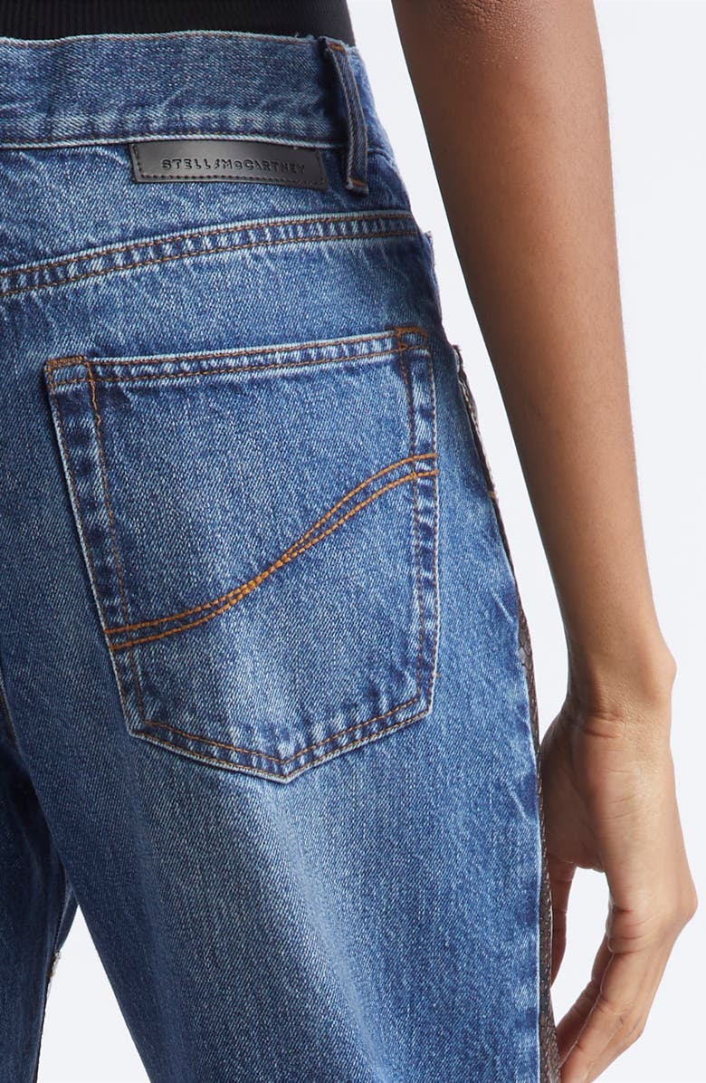 Stella McCartney Snakeskin Print Chap Jeans, Alternate, color, Dark Blue